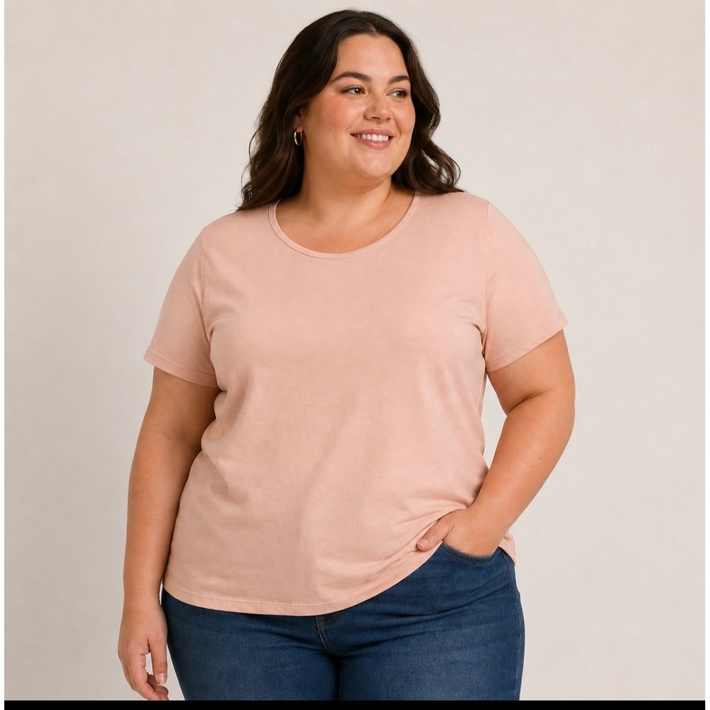 Lauren Ralph Lauren Pink Stretch Cotton Crewneck T-Shirt,‎ XXL